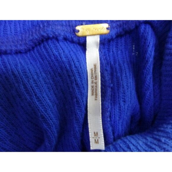 NWOT Free People Puffy Shoulder Long Sleeve Blue Top - Picture 5 of 9